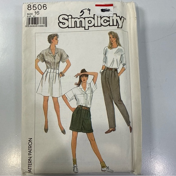 Simplicity Other - Simplicity Sewing Pattern 8506 Miss Pants, Shorts‎ & Skirt Size 16 VTG '88 Uncut